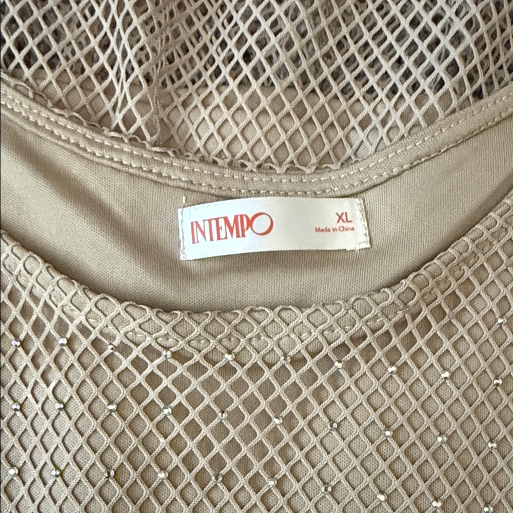 Beige Mesh Tank Top - Picture 4 of 4